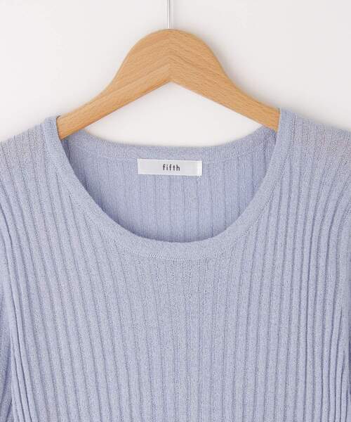 &Bridge(アンドブリッジ)の「fifth(フィフス) 5分袖カットソー(Tシャツ/カットソー・レディース・ブルー・02)」の4枚目の写真