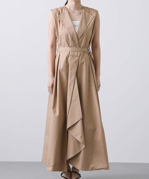 Gready Brilliant（グレディブリリアン）の「ＣアシメタックヘムＶ衿シャツワンピース（シャツワンピース・レディース・ダークネイビー/キャメル・38）」の20枚目の写真