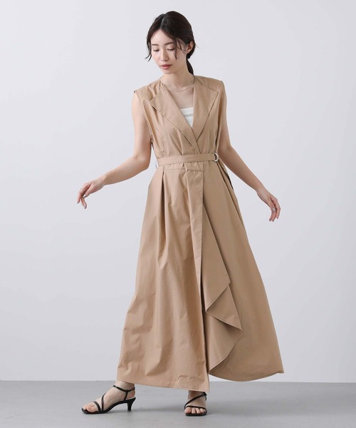 Gready Brilliant（グレディブリリアン）の「ＣアシメタックヘムＶ衿シャツワンピース（シャツワンピース・レディース・ダークネイビー/キャメル・38）」の13枚目の写真