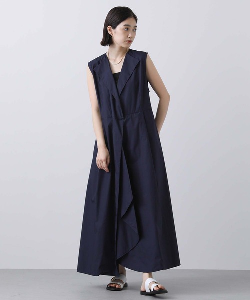 Gready Brilliant（グレディブリリアン）の「ＣアシメタックヘムＶ衿シャツワンピース（シャツワンピース・レディース・ダークネイビー/キャメル・38）」の3枚目の写真