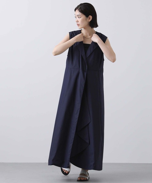 Gready Brilliant（グレディブリリアン）の「ＣアシメタックヘムＶ衿シャツワンピース（シャツワンピース・レディース・ダークネイビー/キャメル・38）」の8枚目の写真