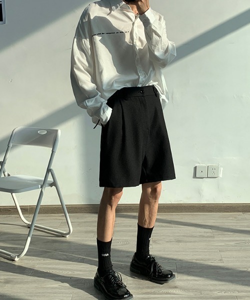 MGV(エムジーヴィー)の「Monotone Tuck Shorts(スラックス・メンズ・グレー/ブラック・MEDIUM/LARGE/X-LARGE)」の7枚目の写真