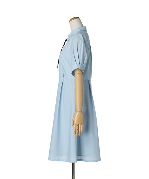 F i.n.t（フィント）の「マルチストライプネクタイ付きシャツワンピース/fint（シャツワンピース・レディース・ライトブルー/ピンクベージュ/ネイビー×ホワイト・FREE）」の16枚目の写真