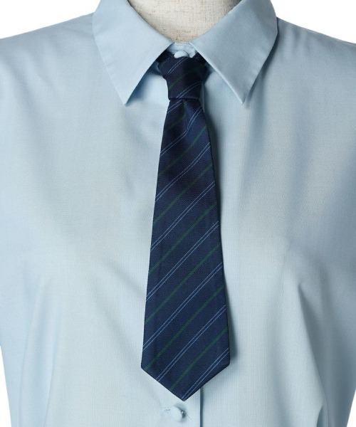 F i.n.t（フィント）の「マルチストライプネクタイ付きシャツワンピース/fint（シャツワンピース・レディース・ライトブルー/ピンクベージュ/ネイビー×ホワイト・FREE）」の17枚目の写真