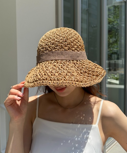 セール】ビッグリボンストローハット（ハット）｜MYMOOD.（マイムード