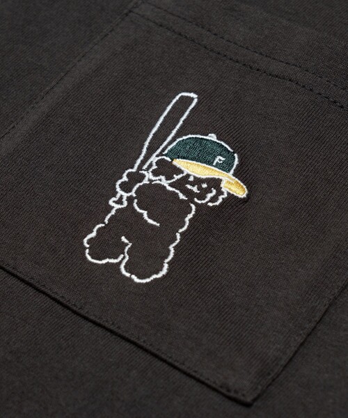 FREAK'S STORE（フリークスストア）の「tombonia/トムボニア 別注 ベースボール バックプリント クルーネック ポケットTシャツ（Tシャツ/カットソー・メンズ・グレー/チャコールグレー/ホワイト/グリーン・MEDIUM/LARGE）」の12枚目の写真