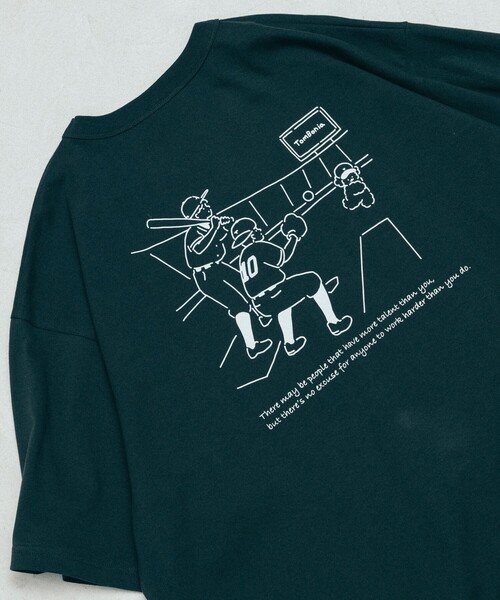FREAK'S STORE（フリークスストア）の「tombonia/トムボニア 別注 ベースボール バックプリント クルーネック ポケットTシャツ（Tシャツ/カットソー・メンズ・グレー/チャコールグレー/ホワイト/グリーン・MEDIUM/LARGE）」の17枚目の写真
