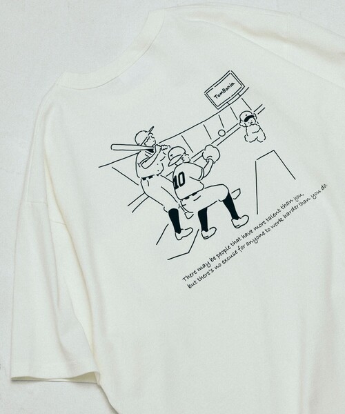 FREAK'S STORE（フリークスストア）の「tombonia/トムボニア 別注 ベースボール バックプリント クルーネック ポケットTシャツ（Tシャツ/カットソー・メンズ・グレー/チャコールグレー/ホワイト/グリーン・MEDIUM/LARGE）」の18枚目の写真