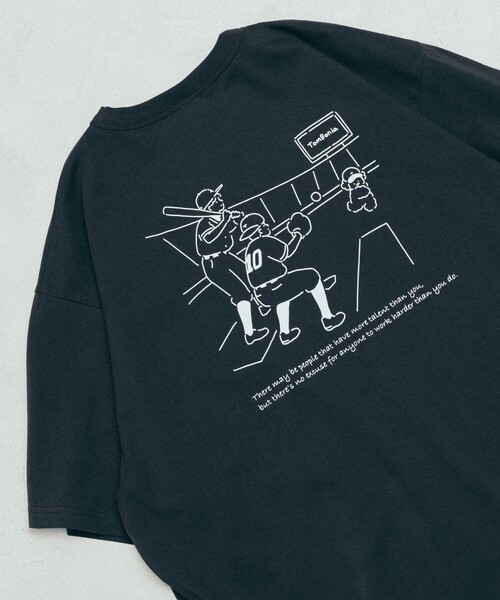 FREAK'S STORE（フリークスストア）の「tombonia/トムボニア 別注 ベースボール バックプリント クルーネック ポケットTシャツ（Tシャツ/カットソー・メンズ・グレー/チャコールグレー/ホワイト/グリーン・MEDIUM/LARGE）」の19枚目の写真
