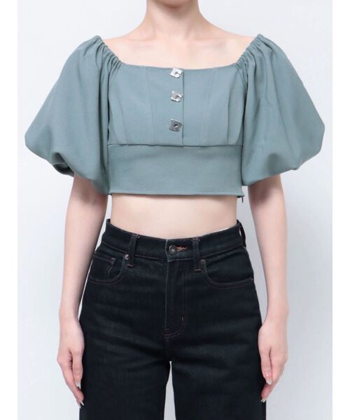 EMODA（エモダ）の「ボックスEボタントップ（シャツ/ブラウス・レディース・グリーン/ブルー/グレー/ブラック・FREE）」の22枚目の写真