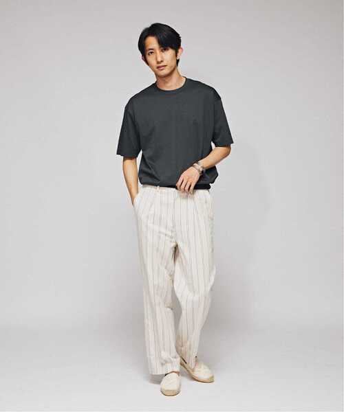 EDIFICE（エディフィス）の「アルビニスタスムース クルーネック Tシャツ（Tシャツ/カットソー・メンズ・ホワイト/オレンジ系その他/ネイビー/アイボリー/ブラック/ブルー系その他/グリーン/ボルドー・LARGE/MEDIUM/SMALL）」の18枚目の写真