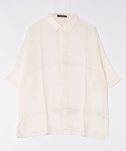 CUSTOM CULTURE（カスタムカルチャー）の「【Custom Culture】キュプラTWILL ドルマン ショートスリーブ シャツ（シャツ/ブラウス・メンズ・ライトベージュ/ブラウン系その他/ブラック/ホワイト系その他/サックスブルー・3/2）」の6枚目の写真