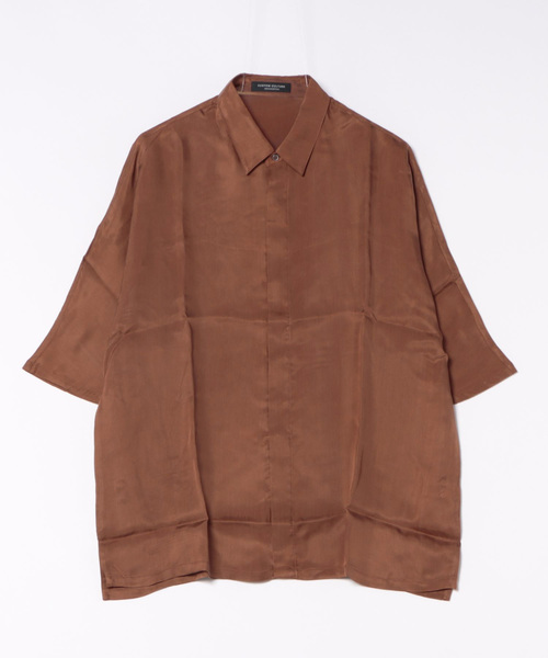 CUSTOM CULTURE（カスタムカルチャー）の「【Custom Culture】キュプラTWILL ドルマン ショートスリーブ シャツ（シャツ/ブラウス・メンズ・ライトベージュ/ブラウン系その他/ブラック/ホワイト系その他/サックスブルー・3/2）」の8枚目の写真