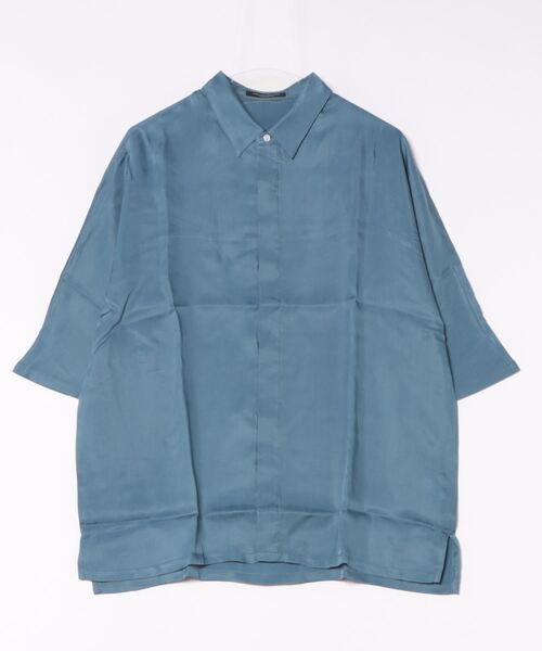 CUSTOM CULTURE（カスタムカルチャー）の「【Custom Culture】キュプラTWILL ドルマン ショートスリーブ シャツ（シャツ/ブラウス・メンズ・ライトベージュ/ブラウン系その他/ブラック/ホワイト系その他/サックスブルー・3/2）」の10枚目の写真