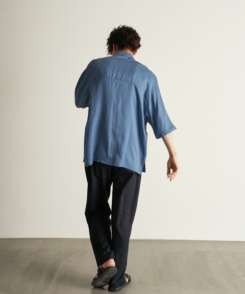 CUSTOM CULTURE（カスタムカルチャー）の「【Custom Culture】キュプラTWILL ドルマン ショートスリーブ シャツ（シャツ/ブラウス・メンズ・ライトベージュ/ブラウン系その他/ブラック/ホワイト系その他/サックスブルー・3/2）」の22枚目の写真