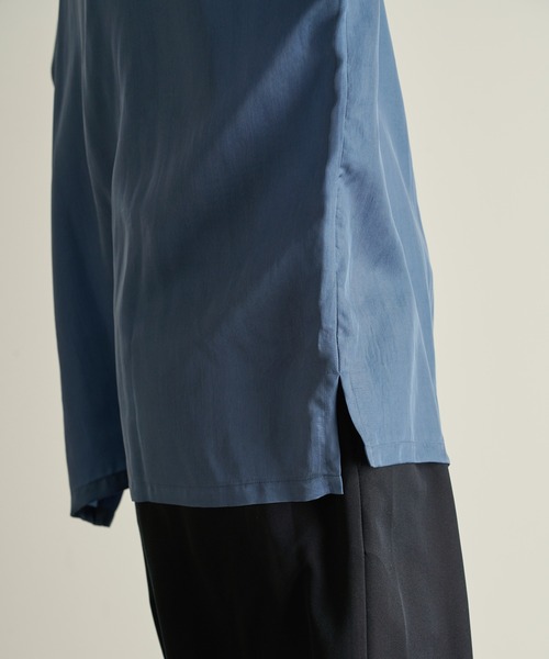CUSTOM CULTURE（カスタムカルチャー）の「【Custom Culture】キュプラTWILL ドルマン ショートスリーブ シャツ（シャツ/ブラウス・メンズ・ライトベージュ/ブラウン系その他/ブラック/ホワイト系その他/サックスブルー・3/2）」の21枚目の写真