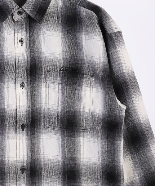 GERRY（ジェリー）の「GERRY フランネルシャツ オンブレチェック 長袖シャツ（シャツ/ブラウス・メンズ・ブラック/ブラックミックス/ホワイト/ブラウン/サックスブルー/ブルー/ベージュ・M/L/LL）」の15枚目の写真