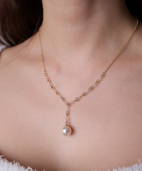 LIPSERVICE(リップサービス)の「ドロップパールクリアネックレス(ネックレス・レディース・ゴールド/シルバー・FREE)」の2枚目の写真