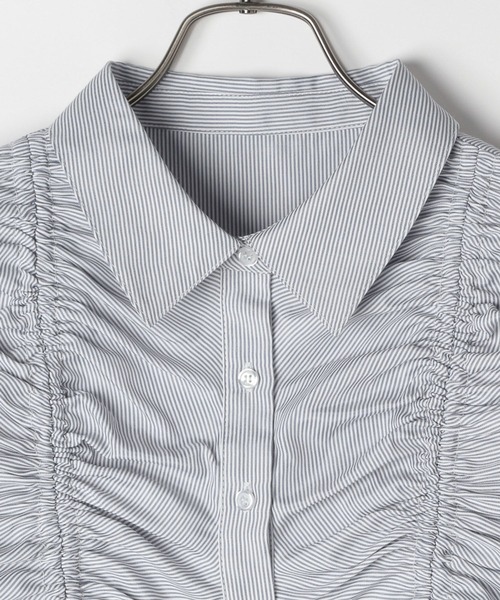 Heather（ヘザー）の「ドロストシャツ（半袖）　136030（シャツ/ブラウス・レディース・グレー系その他/ホワイト/ブルー系その他・FREE）」の5枚目の写真