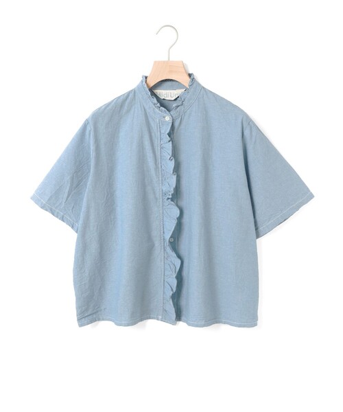 【超美品】Midi Umi ミディウミ　フリルショートハーフスリーブシャツ MidiUmi（ミディウミ）の「MidiUmi フリルショートハーフ