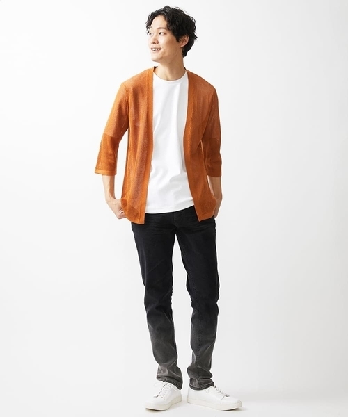 MK MICHEL KLEIN HOMME (エムケーミッシェルクランオム)の「カーディガン / シャインメッシュ(カーディガン/ボレロ・メンズ・マスタード/ブルー/ブラック・48/46/51)」の15枚目の写真