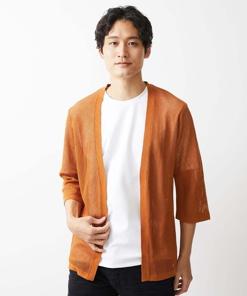 MK MICHEL KLEIN HOMME (エムケーミッシェルクランオム)の「カーディガン / シャインメッシュ(カーディガン/ボレロ・メンズ・マスタード/ブルー/ブラック・48/46/51)」の16枚目の写真