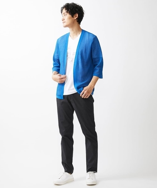 MK MICHEL KLEIN HOMME (エムケーミッシェルクランオム)の「カーディガン / シャインメッシュ(カーディガン/ボレロ・メンズ・マスタード/ブルー/ブラック・48/46/51)」の12枚目の写真