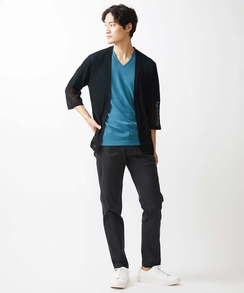 MK MICHEL KLEIN HOMME (エムケーミッシェルクランオム)の「カーディガン / シャインメッシュ(カーディガン/ボレロ・メンズ・マスタード/ブルー/ブラック・48/46/51)」の14枚目の写真