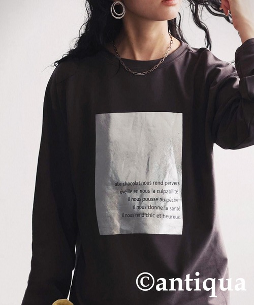 箔押しロンT（Tシャツ/カットソー）｜antiqua（アンティカ）の