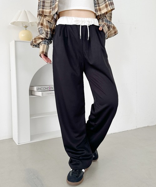 CLEA(クレア)の「ウエスト切り替えスウェットパンツ(スウェットパンツ・レディース・ブラック/グレー・M)」の4枚目の写真