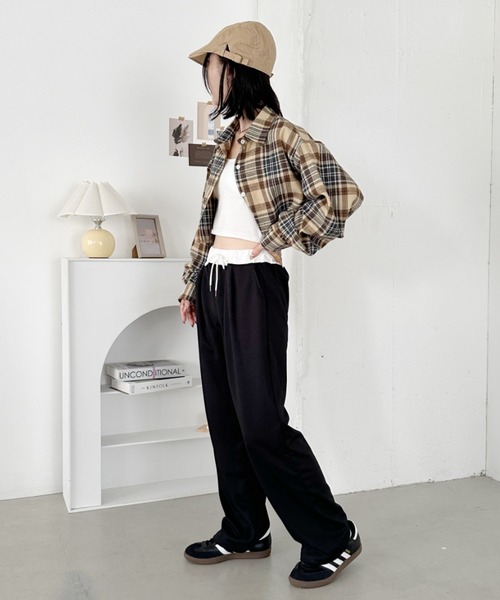 CLEA(クレア)の「ウエスト切り替えスウェットパンツ(スウェットパンツ・レディース・ブラック/グレー・M)」の8枚目の写真