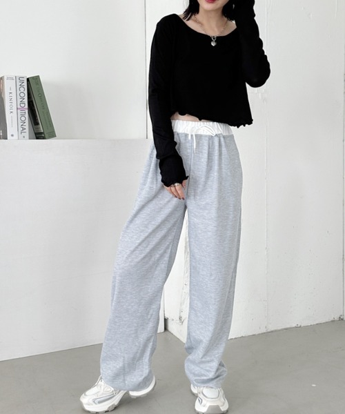 CLEA(クレア)の「ウエスト切り替えスウェットパンツ(スウェットパンツ・レディース・ブラック/グレー・M)」の13枚目の写真