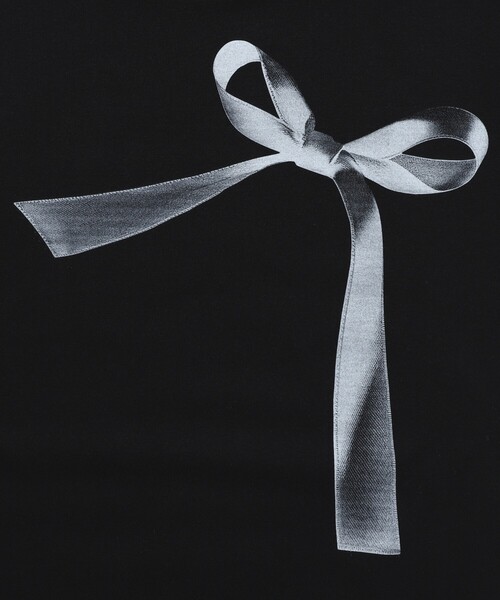 Firsthand（ファーストハンド）の「Firsthand/ファーストハンド オーガニックコットンビッグリボンプリントTシャツ / フロントデザインTシャツ（Tシャツ/カットソー・レディース・ブラック/ホワイト/ネイビー・FREE）」の8枚目の写真