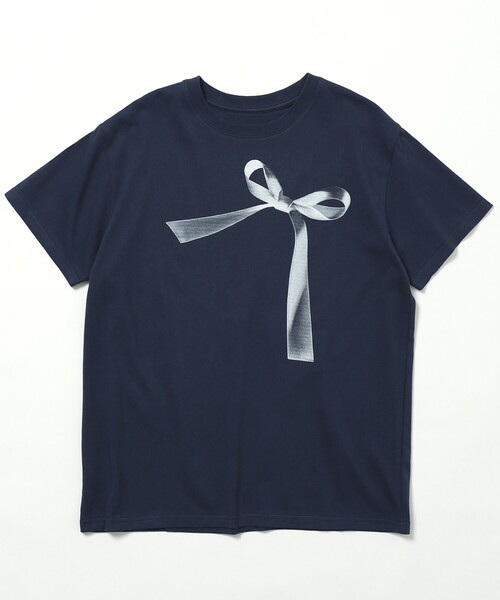 Firsthand（ファーストハンド）の「Firsthand/ファーストハンド オーガニックコットンビッグリボンプリントTシャツ / フロントデザインTシャツ（Tシャツ/カットソー・レディース・ブラック/ホワイト/ネイビー・FREE）」の15枚目の写真