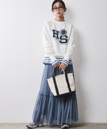 CHIC STYLE |  フロッキープリントスウェット シックスタイル（大きいサイズ対応）(スウェット)