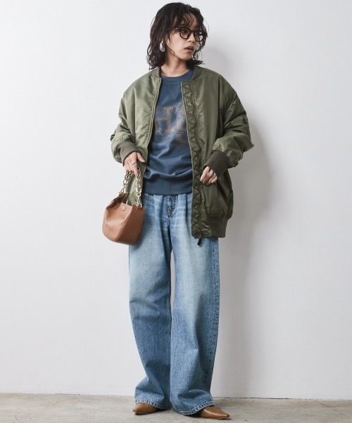CHIC STYLE(シックスタイル)の「フロッキープリントスウェット <大きいサイズ有>シックスタイル(スウェット・レディース・ネイビー系/オフホワイト/チャコール・L/M/5L/4L/3L/LL)」の15枚目の写真