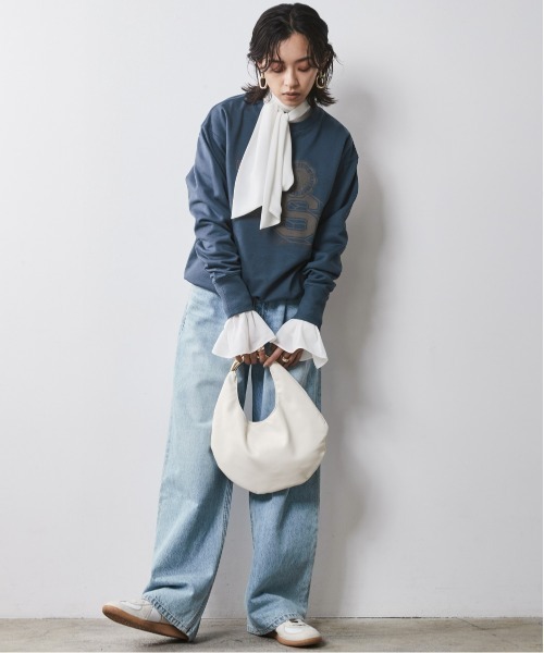 CHIC STYLE(シックスタイル)の「フロッキープリントスウェット <大きいサイズ有>シックスタイル(スウェット・レディース・ネイビー系/オフホワイト/チャコール・L/M/5L/4L/3L/LL)」の18枚目の写真