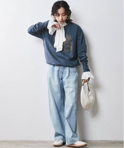 CHIC STYLE(シックスタイル)の「フロッキープリントスウェット <大きいサイズ有>シックスタイル(スウェット・レディース・ネイビー系/オフホワイト/チャコール・L/M/5L/4L/3L/LL)」の20枚目の写真