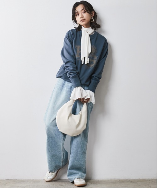 CHIC STYLE(シックスタイル)の「フロッキープリントスウェット <大きいサイズ有>シックスタイル(スウェット・レディース・ネイビー系/オフホワイト/チャコール・L/M/5L/4L/3L/LL)」の21枚目の写真