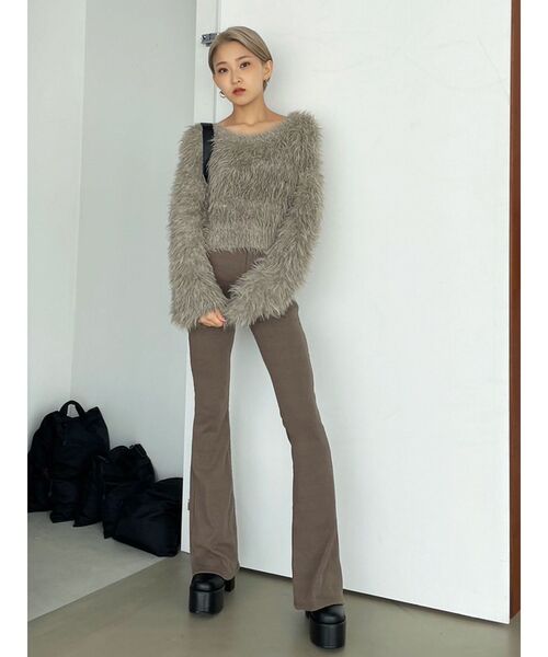 EMODA（エモダ）の「ストレッチリブパンツ（その他パンツ・レディース・ブラウン/ブラック・MEDIUM/SMALL）」の22枚目の写真