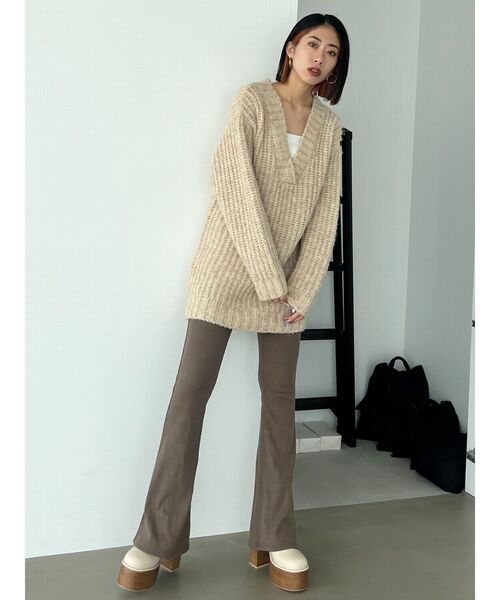 EMODA（エモダ）の「ストレッチリブパンツ（その他パンツ・レディース・ブラウン/ブラック・MEDIUM/SMALL）」の21枚目の写真
