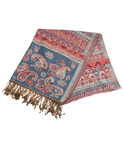 セール】ペイズリー総柄 ジャガード刺繍 大判ストール（ストール