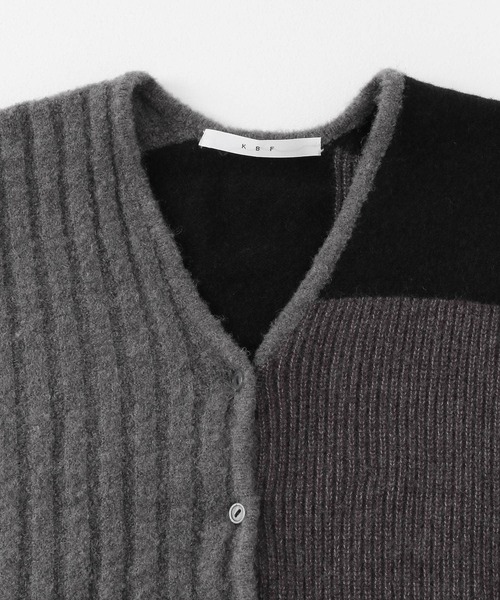 KBF(ケイビーエフ)の「パッチワークニットカーディガン(ニット/セーター・レディース・グレー系その他/グリーン系その他/レッド系その他・ONE)」の11枚目の写真