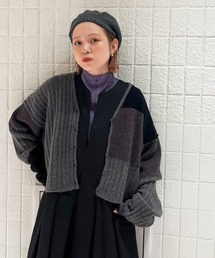 KBF | パッチワークニットカーディガン(ニット/セーター)