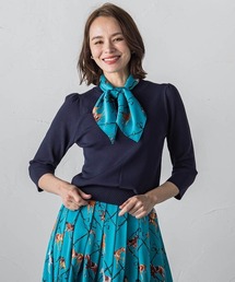 【WEB限定】ホーススカーフ付きニット≪セットアップ対応/手洗い可能≫
