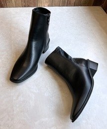 Noubel Voug Relax | サイドファスナー スクエアトゥ エレガントショートブーツ(ブーツ)