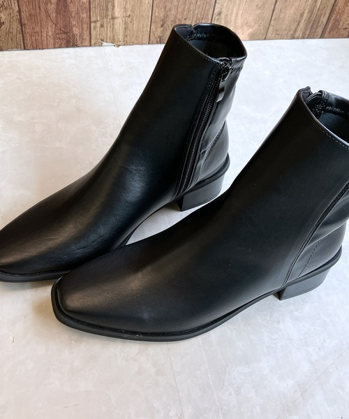 Noubel Voug Relax（ヌーベルヴォーグリラックス）の「サイドファスナー スクエアトゥ エレガントショートブーツ（ブーツ・レディース・ブラック・M/S/LL/L）」の5枚目の写真