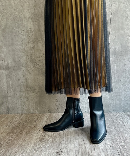 Noubel Voug Relax（ヌーベルヴォーグリラックス）の「サイドファスナー スクエアトゥ エレガントショートブーツ（ブーツ・レディース・ブラック・M/S/LL/L）」の7枚目の写真
