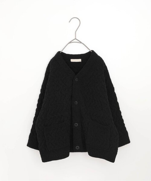 p.premier（ピードットプルミエ）の「ケーブルニットカーディガン（カーディガン/ボレロ・キッズ・ブルー/アイボリー/ブラック/ピンク・110/100/90/80/140/130/120）」の3枚目の写真