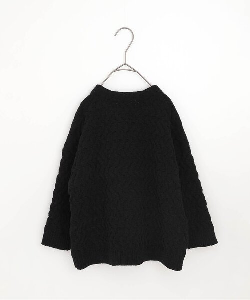 p.premier（ピードットプルミエ）の「ケーブルニットカーディガン（カーディガン/ボレロ・キッズ・ブルー/アイボリー/ブラック/ピンク・110/100/90/80/140/130/120）」の5枚目の写真